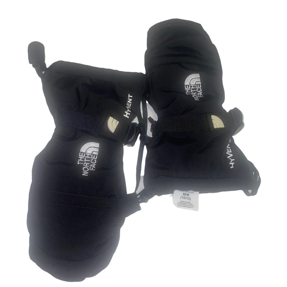 GIRLS northface black hyvent mitts size M 10/12